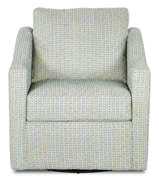 Made in Canada Sofa Lab Customizable Swivel 32\" Fabric Accent Chair – Peacock Accent Fabric 