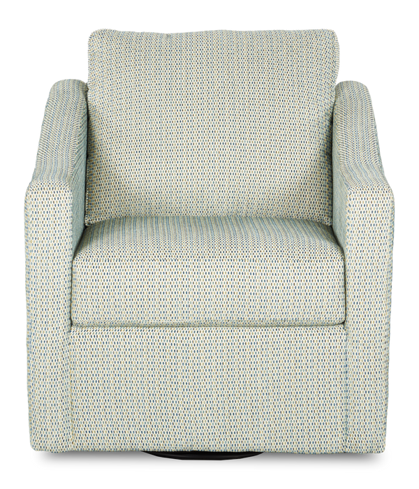 Made in Canada Sofa Lab Customizable Swivel 32\" Fabric Accent Chair – Peacock Accent Fabric 