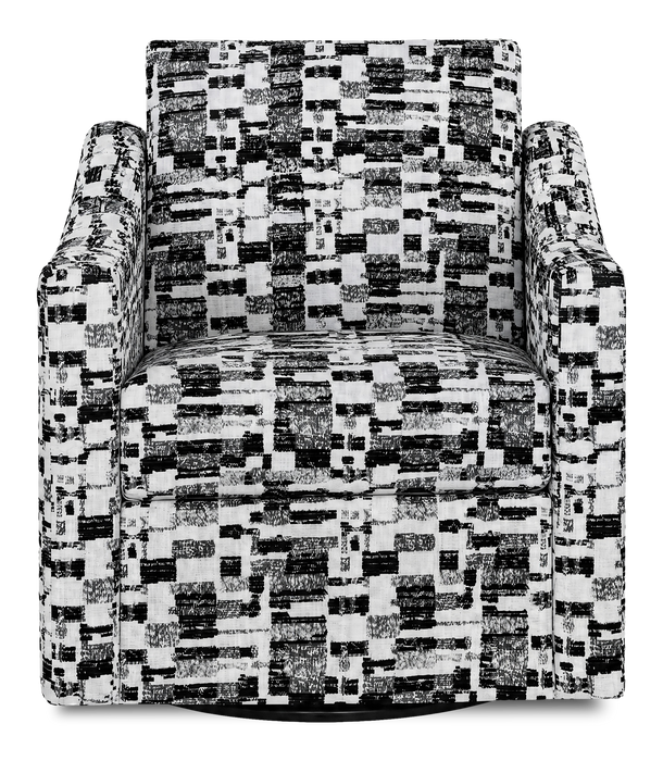 Made in Canada Sofa Lab Customizable Swivel 32\" Fabric Accent Chair – Noir Accent Fabric 