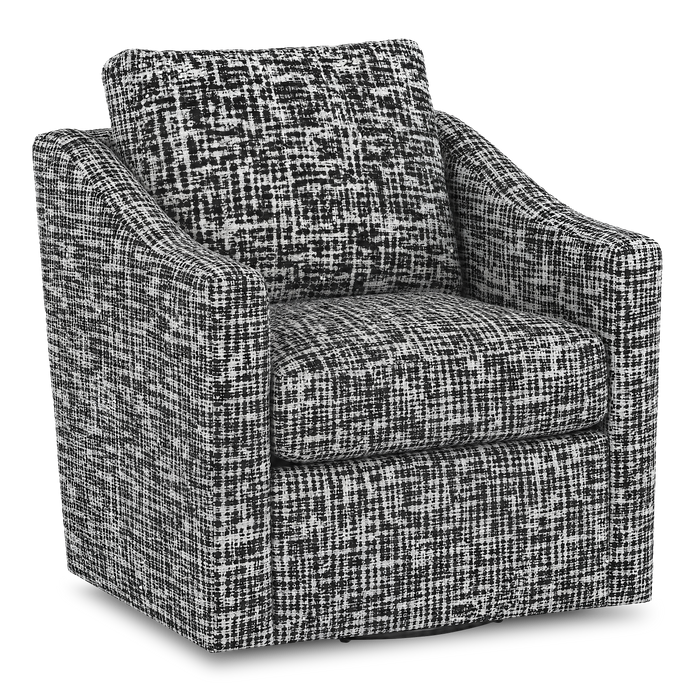 Made in Canada Sofa Lab Customizable Swivel 32\" Fabric Accent Chair – Jet Accent Fabric 