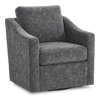 Made in Canada Sofa Lab Customizable Swivel 32\" Fabric Accent Chair – Plush Charcoal