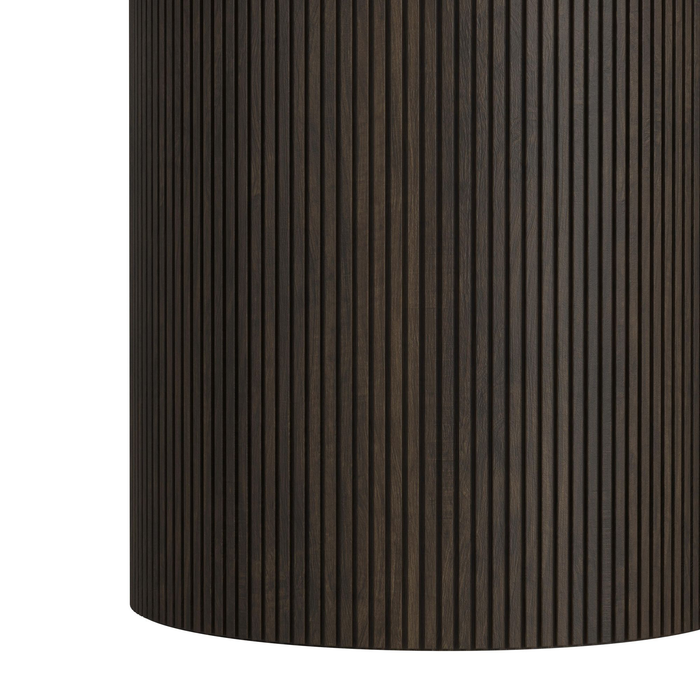 Sylvie 22” Modern Round End Table with Marble Look Top – Dark Brown