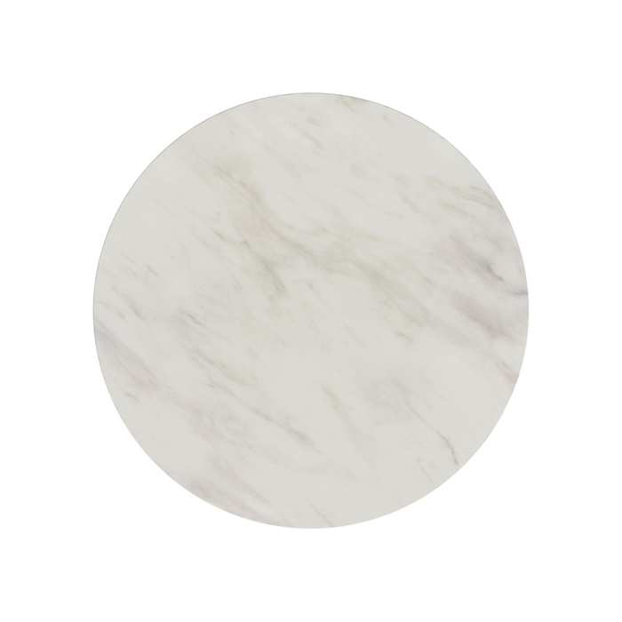 Sylvie 38” Modern Round Coffee Table with Marble Look Top – Natural 