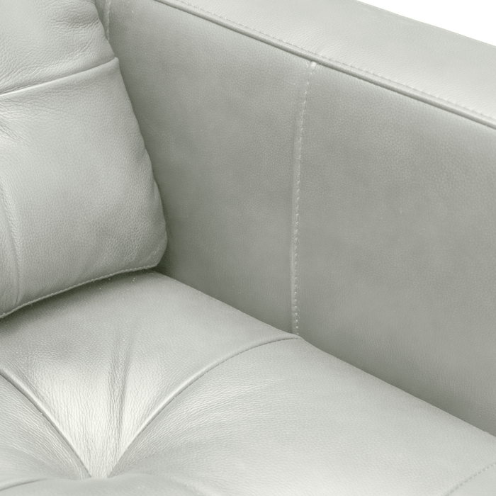 Theo 62\" Top-Grain Genuine Leather Loveseat with Removable Back Cushion and Wood Feet – Blue