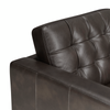 Theo 85" Top-Grain Genuine Leather Sofa with Removable Back Cushion and Wood Feet – Grey | Sofa Theo de 85 po en cuir véritable de qualité supérieure avec coussin de dossier amovible et pattes en bois - gris