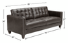 Theo 85" Top-Grain Genuine Leather Sofa with Removable Back Cushion and Wood Feet – Grey | Sofa Theo de 85 po en cuir véritable de qualité supérieure avec coussin de dossier amovible et pattes en bois - gris