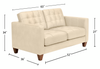Theo 62" Top-Grain Genuine Leather Loveseat with Removable Back Cushion and Wood Feet - Stone | Causeuse Theo de 62 po en cuir véritable de qualité supérieure avec coussin de dossier amovible et pattes en bois - pierre