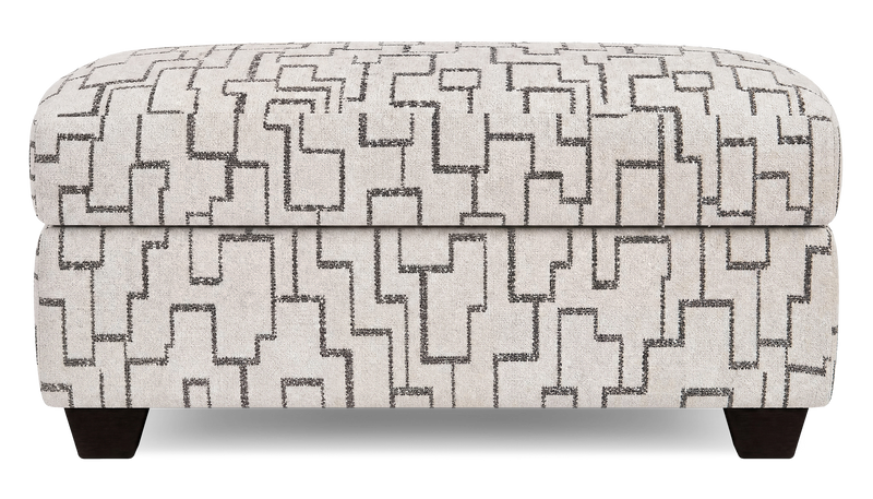 Made in Canada Customizable Sofa Lab Trunk 39\" Fabric Storage Ottoman – Tar Accent Fabric