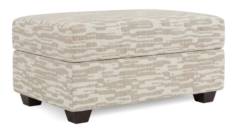 Made in Canada Customizable Sofa Lab Trunk 39\" Fabric Storage Ottoman – Bisque Accent Fabric
