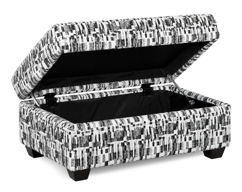 Made in Canada Customizable Sofa Lab Trunk 39\" Fabric Storage Ottoman – Noir Accent Fabric