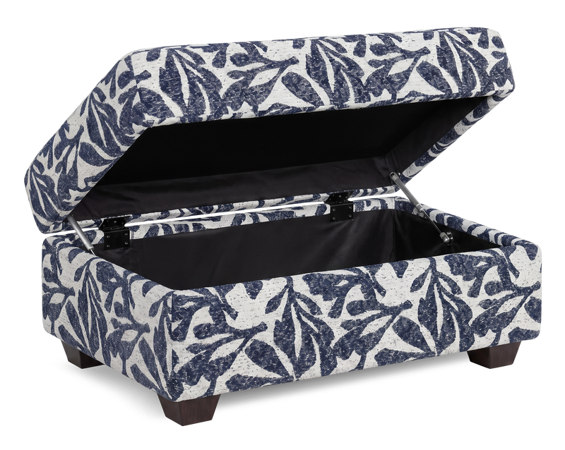 Made in Canada Customizable Sofa Lab Trunk 39\" Fabric Storage Ottoman – Marine Accent Fabric