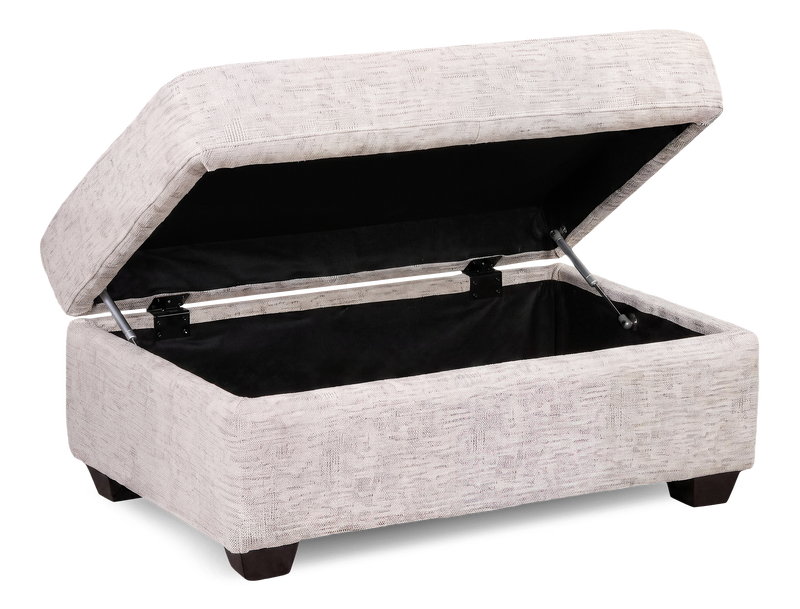 Made in Canada Customizable Sofa Lab Trunk 39\" Fabric Storage Ottoman – Chenille White