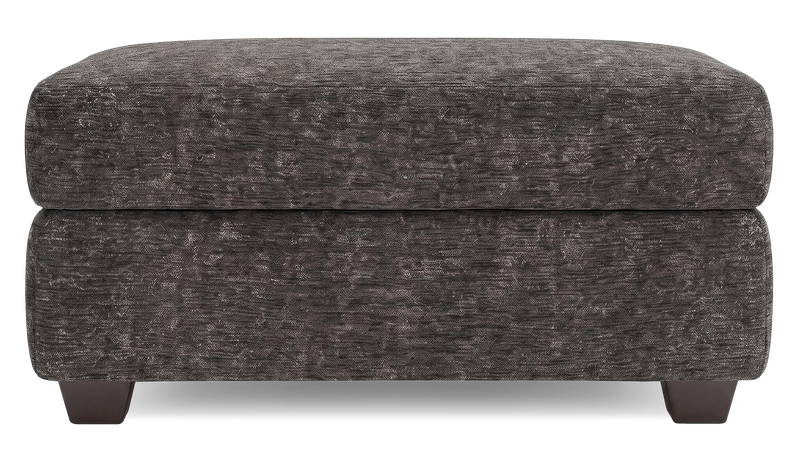 Made in Canada Customizable Sofa Lab Trunk 39\" Fabric Storage Ottoman – Plush Charcoal