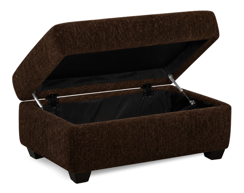 Made in Canada Customizable Sofa Lab Trunk 39\" Fabric Storage Ottoman – Plush Chocolate