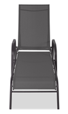 Tuscany Outdoor Patio Lounger with Adjustable Backrest - Metal, UV & Weather Resistant - Grey/Black