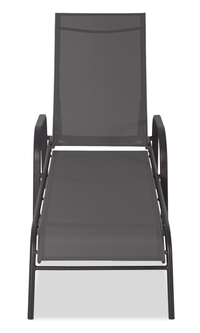 Tuscany Outdoor Patio Lounger with Adjustable Backrest - Metal, UV & Weather Resistant - Charcoal 