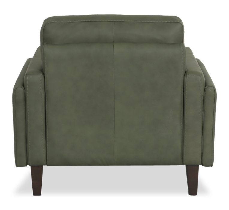 Venice 39\" Traditional Genuine Leather Accent Chair  – Green