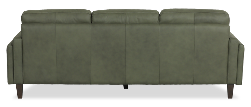 Venice 91\" Traditional Genuine Leather Sofa – Green