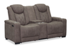 Venture 70.08” Faux Suede Power Reclining Loveseat with Power Headrests, Cupholders, and USB Port - Chocolate