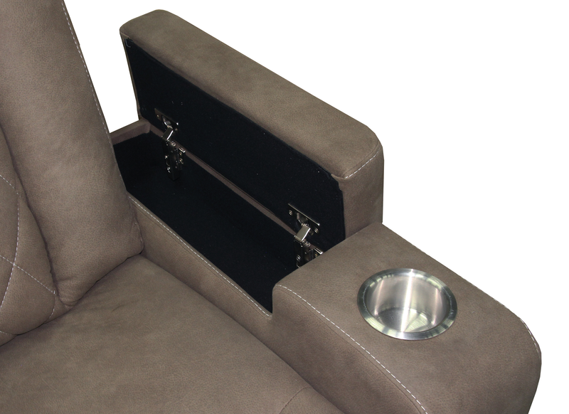 Venture 70.08” Faux Suede Power Reclining Loveseat with Power Headrests, Cupholders, and USB Port - Chocolate