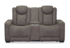Venture 70.08” Faux Suede Power Reclining Loveseat with Power Headrests, Cupholders, and USB Port - Chocolate | Causeuse à inclinaison électrique Venture de 70,08 po en suédine avec appuie-têtes électriques, porte-gobelets et port USB - chocolat