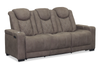 Venture 83.5” Faux Suede Power Reclining Sofa with Power Headrests, Cupholders, and USB Port - Chocolate