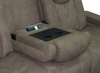 Venture 83.5” Faux Suede Power Reclining Sofa with Power Headrests, Cupholders, and USB Port - Chocolate | Sofa à inclinaison électrique Venture de 83,5 po en suédine avec appuie-têtes électriques, porte-gobelets et port USB - chocolat