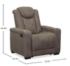 Venture 35.83” Faux Suede Reclining Chair with Storage and Cupholders - Chocolate | Fauteuil inclinable Venture de 35,83 po en suédine avec rangement et porte-gobelets - chocolat