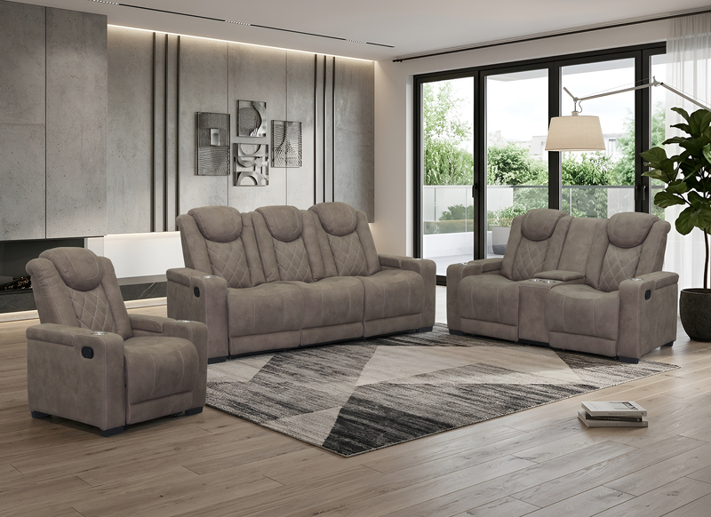 Venture 35.83” Faux Suede Reclining Chair with Storage and Cupholders - Chocolate