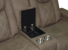 Venture 70.08” Faux Suede Reclining Loveseat with Storage and Cupholders - Chocolate | Causeuse inclinable Venture de 70,08 po en suédine avec rangement et porte-gobelets - chocolat
