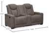 Venture 70.08” Faux Suede Reclining Loveseat with Storage and Cupholders - Chocolate | Causeuse inclinable Venture de 70,08 po en suédine avec rangement et porte-gobelets - chocolat