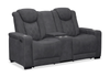 Venture 70.08” Faux Suede Power Reclining Loveseat with Power Headrests, Cupholders, and USB Port - Grey