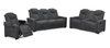 Venture 83.5” Faux Suede Reclining Sofa with Storage, Cupholders, and USB Port - Grey | Sofa inclinable Venture de 83,5 po en suédine avec rangement, porte-gobelets et port USB - gris