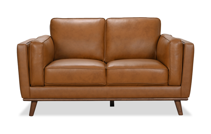 Viero 64.2\" Genuine Leather Loveseat - Caramel  