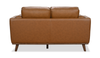 Viero 64.2" Genuine Leather Loveseat - Caramel   | Causeuse Viero de 64,2 po en cuir véritable - caramel
