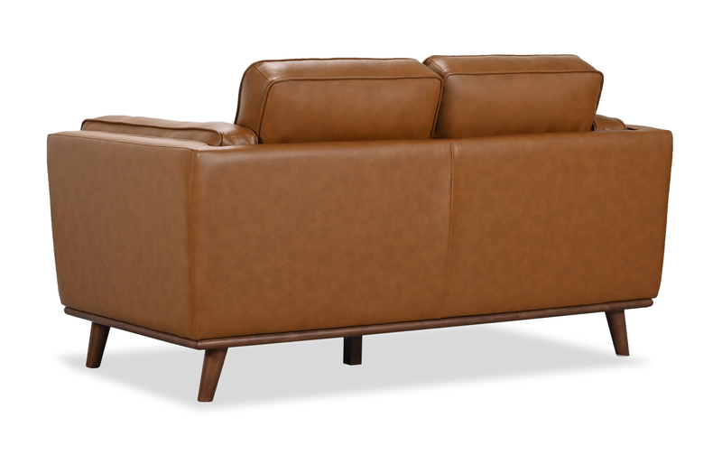 Viero 64.2\" Genuine Leather Loveseat - Caramel  