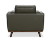 Viero 42.1" Genuine Leather Accent Chair - Green   | Fauteuil d’appoint Viero de 42,1 po en cuir véritable - vert