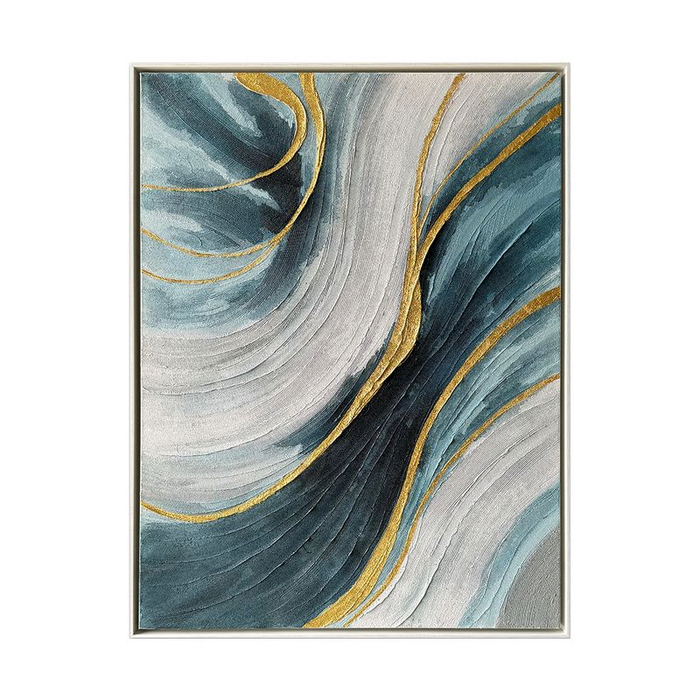 Lines of Calm Hand Painted Heavy Textured Wall Art – 36” x 48”