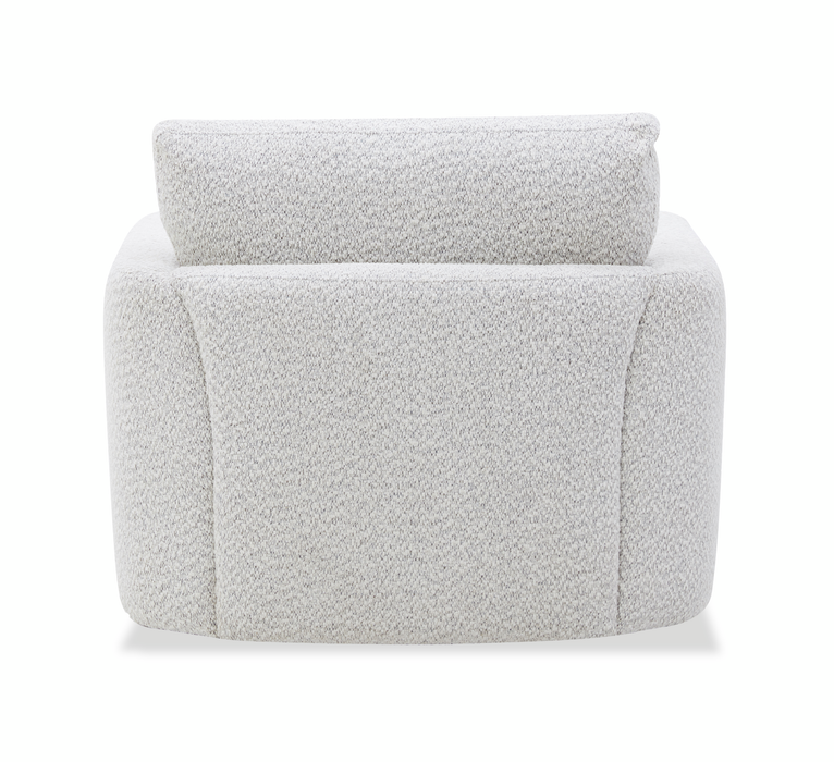 Waverly 40.55” Contemporary Fabric Swivel Chair with Removable Back Cushion – Linen