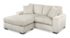 Willow 2-Piece Fabric Sectional with Removable Cushions and Chaise Ottoman – Sand | Sofa sectionnel Willow 2 pièces en tissu avec coussins amovibles et pouf de fauteuil long - sable