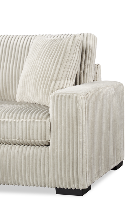 Willow 2-Piece Fabric Sectional with Removable Cushions and Chaise Ottoman – Sand
