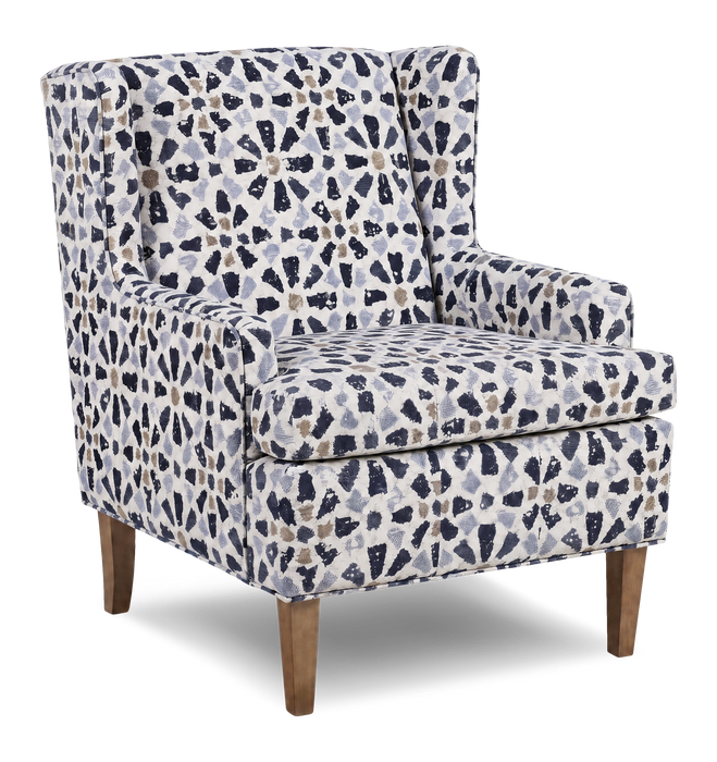 Made in Canada Sofa Lab Customizable Wingback 30\" Fabric Accent Chair – Indigo Accent Fabric 