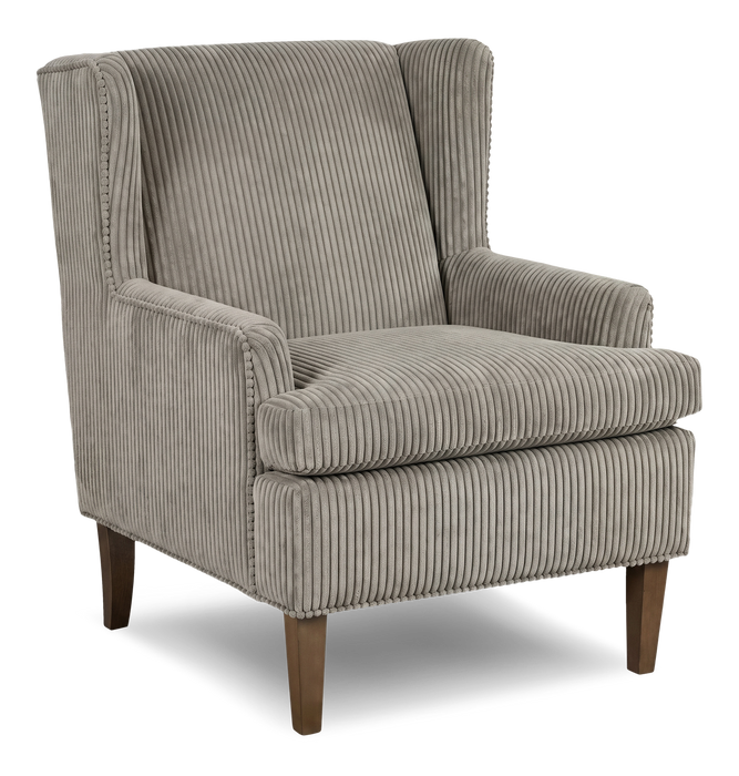 Made in Canada Sofa Lab Customizable Wingback 30\" Fabric Accent Chair – Fog Accent Fabric 