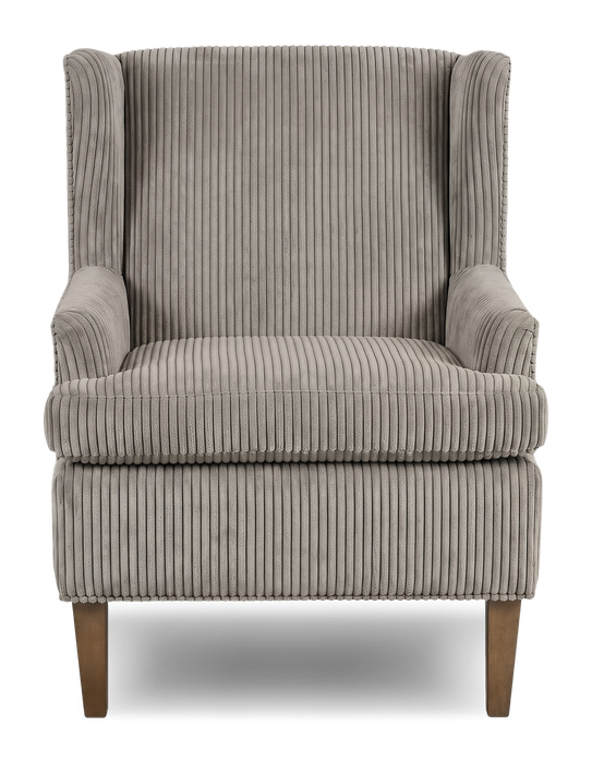 Made in Canada Sofa Lab Customizable Wingback 30\" Fabric Accent Chair – Fog Accent Fabric 