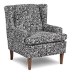 Made in Canada Sofa Lab Customizable Wingback 30\" Fabric Accent Chair – Jet Accent Fabric 