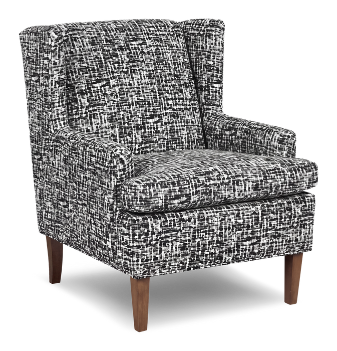 Made in Canada Sofa Lab Customizable Wingback 30\" Fabric Accent Chair – Jet Accent Fabric 