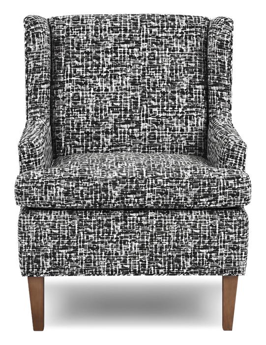 Made in Canada Sofa Lab Customizable Wingback 30\" Fabric Accent Chair – Jet Accent Fabric 