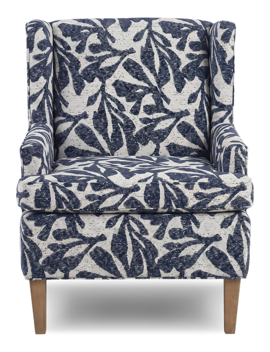 Made in Canada Sofa Lab Customizable Wingback 30\" Fabric Accent Chair – Marine Accent Fabric 