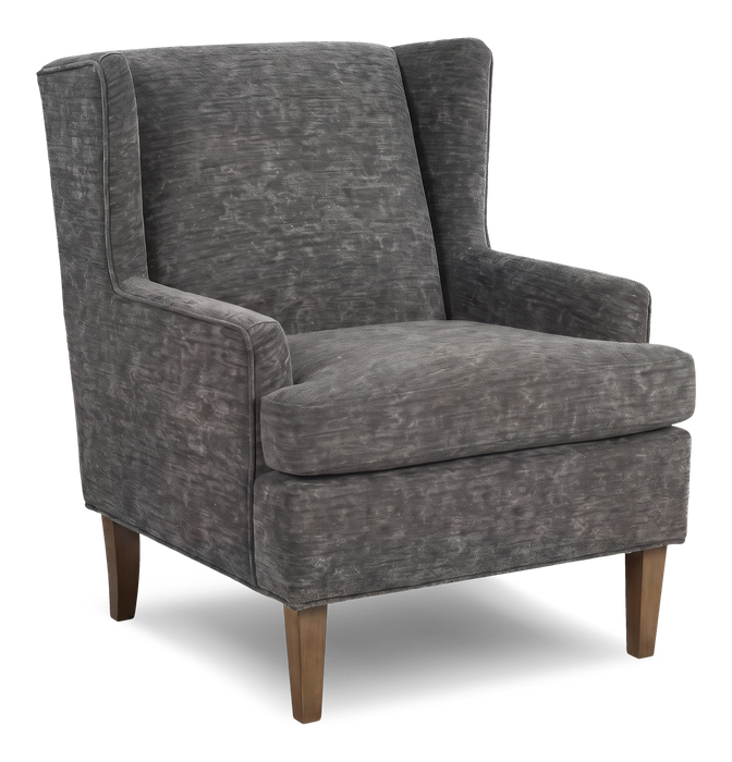 Made in Canada Sofa Lab Customizable Wingback 30\" Fabric Accent Chair – Plush Charcoal