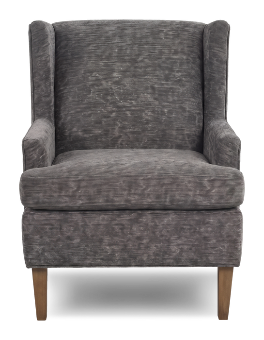 Made in Canada Sofa Lab Customizable Wingback 30\" Fabric Accent Chair – Plush Charcoal